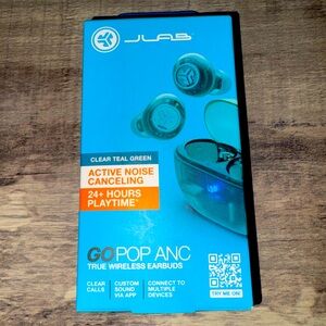 JLab Go Pop ANC Wireless Earbuds - Teal